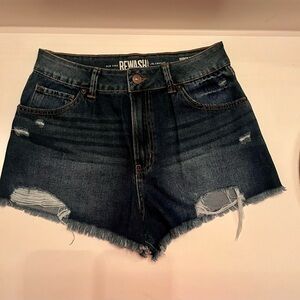 Rewash Blue Jean Shorts Distressed High-Waisted